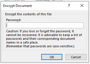 Caution: If you lose or forget the password, it cannot be recovered