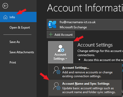 How to change your Sync settings in Outlook - Macnamara ICT