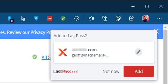 Automatically add new passwords
