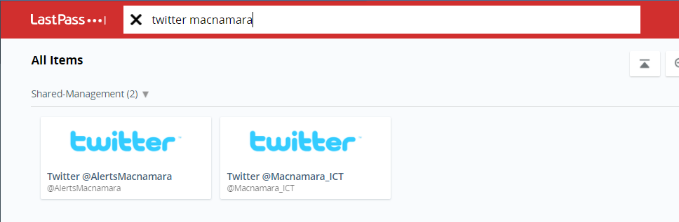 Easily find passwords through the search function