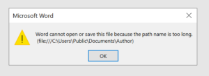 Word Long File Path