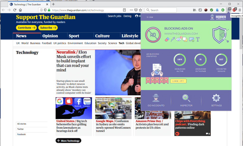 Firefox with Incognito
