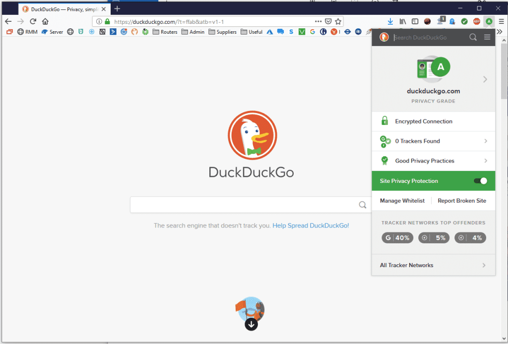 DuckDuckGo is a better respector or privacy and doesn't track you