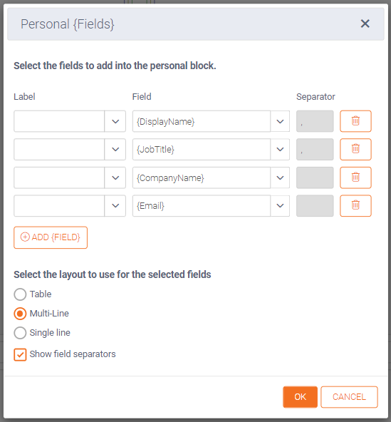 Centrally managed signatures can be set to contain your official job title and contact details from your account