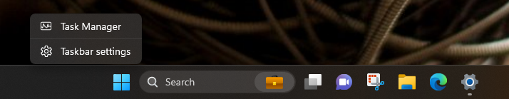Right click the taskbar and choose Taskbar settings