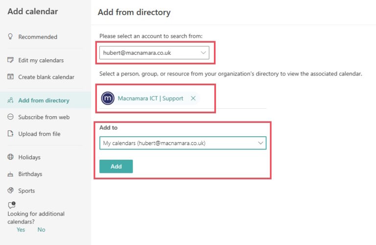 How To Add a Shared Calendar to the New Outlook - Macnamara ICT