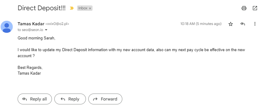 Example of CEO Fraud