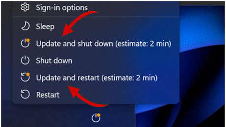 You usually see an estimate of how long a restart will take (take it with a pinch of salt!)