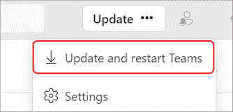 Update and restart Teams usually doesn't take very long